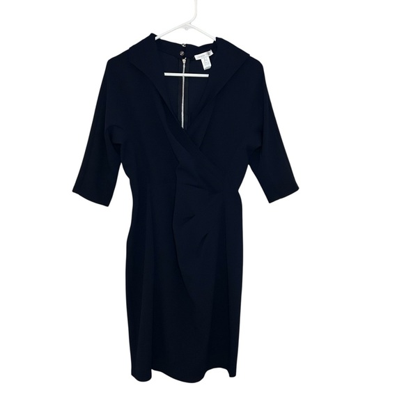 London Times Dresses & Skirts - London Times Faux Wrap Dress Dark Blue Elegant size 8